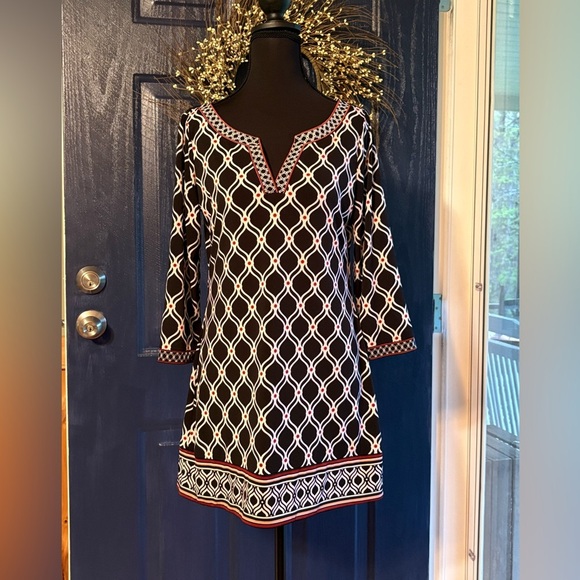 White House Black Market Black and White Geometric Dress size Small - Picture 1 of 12
